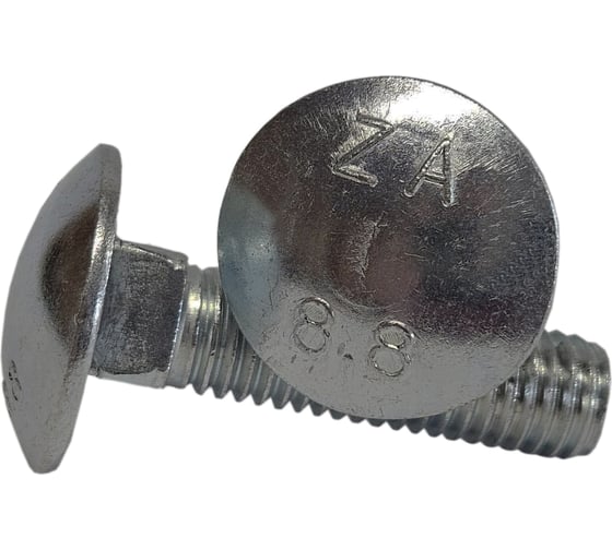 Болт ZAMETAL М10x40 DIN 603 I ISO 8677 оцинкованный, класс прочности 8.8 упаковка 150 шт. ZA110090 1