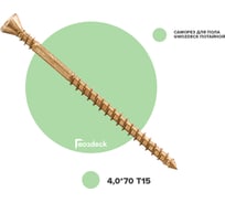 Саморез Гвозdeck ПОЛ потайная головка 4х70 T15 с битой 20424070YETXWG3