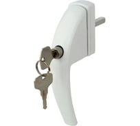 Ручка оконная DORF алюминий, 8-ми позиционная с ключом, 37 штифт, белая RSK10_9016/УП