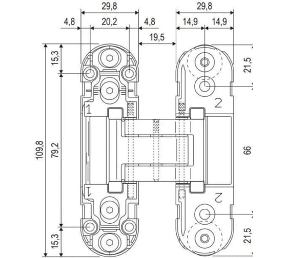 Скрытая петля MORELLI HH-24 SC цвет матовый хром 9014467