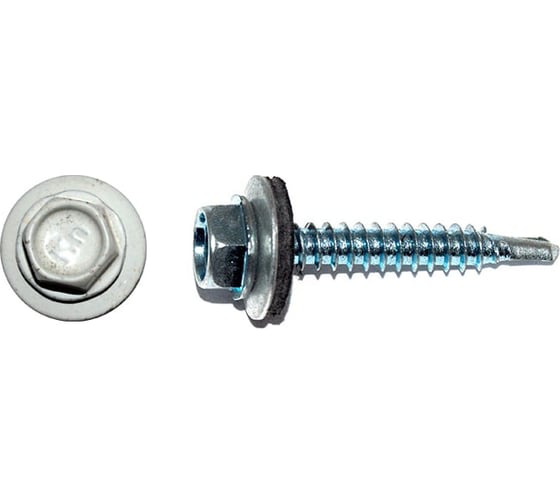 Саморез кровельный КРЕП-КОМП 4,8x51 RAL9016, белый Kn KENNER, 150 шт. ск519016ф 1