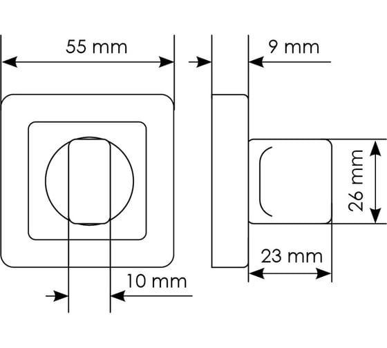 Сантехническая завертка MORELLI MH-WC-S55 GR/PC цвет-графит/хром 9011776