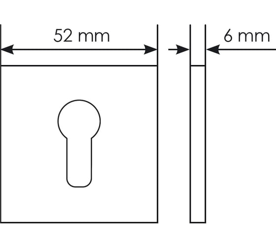 Накладка на ключевой цилиндр MORELLI MH-KH-S6 SC, цвет-мат.хром 9012702