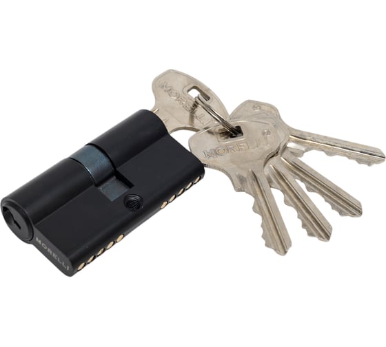 Ключевой цилиндр MORELLI 60мм, цвет-черный 60C BL 9012519