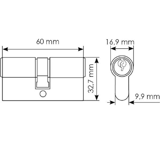 Ключевой цилиндр MORELLI 60мм, цвет-черный 60C BL 9012519