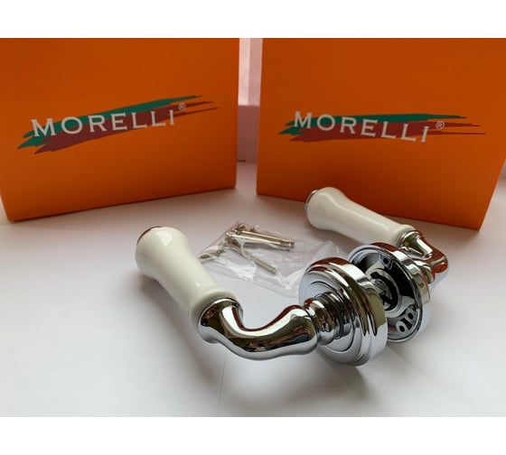 Дверная ручка MORELLI MH-41-CLASSIC PC/W цвет- хром/белый 9011395