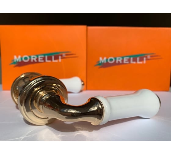 Дверная ручка MORELLI цвет-золото/белый MH-41-CLASSIC PG/W 9011396