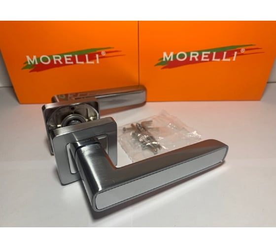 Дверная ручка MORELLI "Flex", цвет-матовый хром/хром  MH-44 SC/CP-S55 9012226