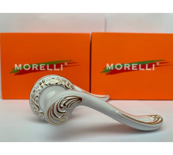 Дверная ручка MORELLI "Giuseppe", цвет-белая эмаль/золото  MH-22-CLP W/PG 9011967