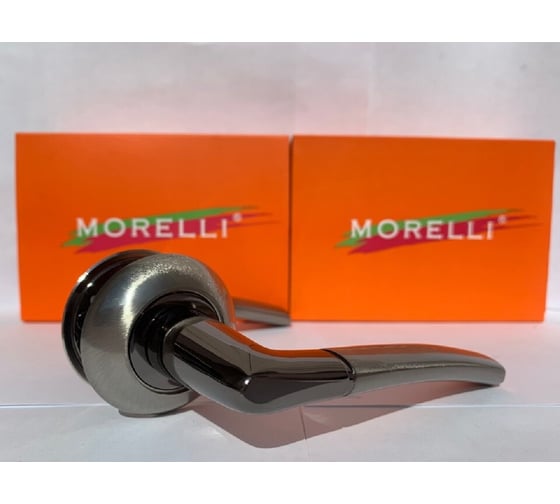 Дверная ручка MORELLI "Пиза", цвет-бел. никель/черн. никель 9010557