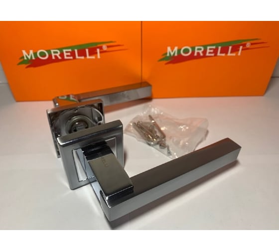 Дверная ручка MORELLI "Piquadro", цвет-мат.хром/хром  MH-37 SC/CP-S 9010621