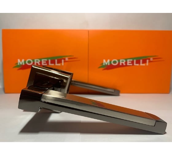 Дверная ручка MORELLI "Sanibel", цвет-бел. никель/черн. никель MH-39 SN/BN-S 9011215