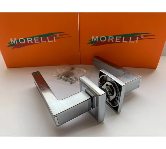 Дверная ручка MORELLI "Dominion", цвет-мат.хром/хром  MH-40 SC/CP-S 9011392