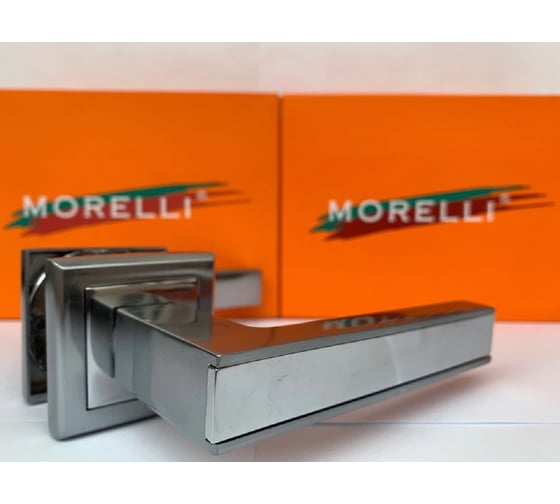 Дверная ручка MORELLI "Dominion", цвет-мат.хром/хром  MH-40 SC/CP-S 9011392