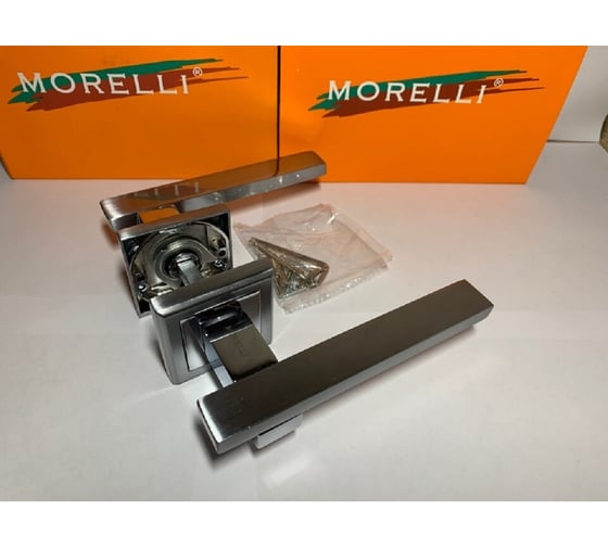 Дверная ручка MORELLI "Shape", цвет-мат.хром/хром  MH-38 SC/CP-S 9011055