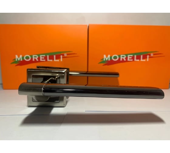 Дверная ручка MORELLI "Agbar", цвет-бел. никель/черн. никель MH-21 SN/BN-S 9010798