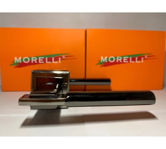 Дверная ручка MORELLI DIY MH-13 SN/BN-S Упоение, на квадратной накладке, цвет - белый никель/черный никель 9010796