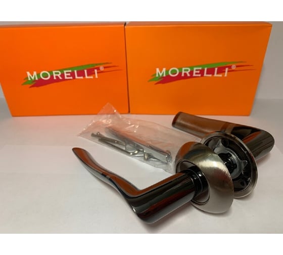 Дверная ручка MORELLI "Фонтан", цвет-бел. никель/черн. никель  MH-04 SN/BN 9010556