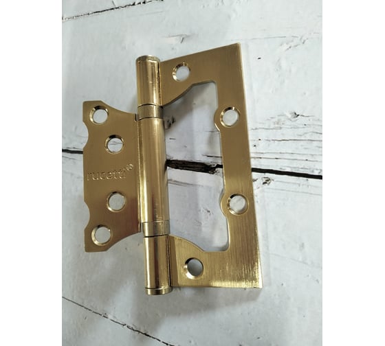 Стальная петля RUCETTI без врезки, матовое золото RFH-100х75х2,5 SG 9009255