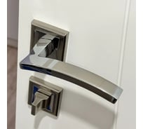 Дверная ручка RUCETTI RAP 13-S SN/CP, цвет-бел. никель/хром 9010410