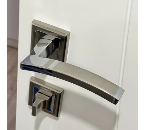 Дверная ручка RUCETTI RAP 13-S SN/CP, цвет-бел. никель/хром 9010410