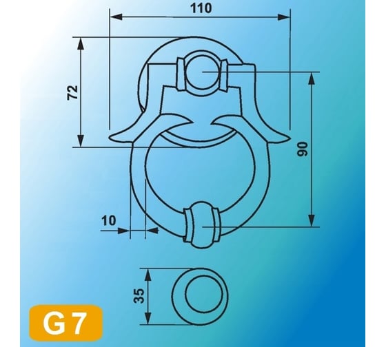 Дверной молоточек МСМ G7 PB/SB Полированная латунь/Матовая латунь 00000000458