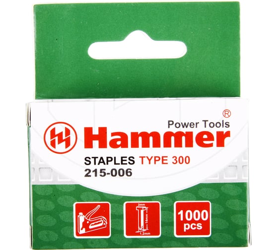 Гвозди Flex 215-006 (1000 шт; 14х1.2 мм; T-образные; тип 300) для степлера HAMMER 34002