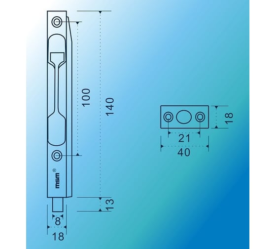 Ригель МСМ D14 SN матовый никель 00000002693
