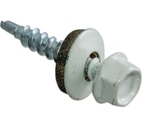 Кровельные саморезы с буром Стройбат 4,8x35 белый 240381