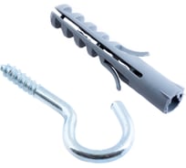 Крюк-полукольцо с дюбелем Стройбат 10 мм белый цинк 2 шт. 244191