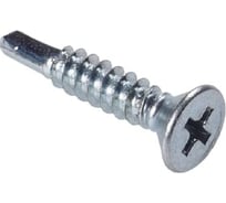 Саморез КВАДРА DIN 7504 P, 4.2x25, цинк, потай, шлиц PH2, сверло, 100 шт. 504202520100