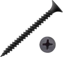 Саморез по металлу КВАДРА черный, 3.5x35, PH2, частая резьба, для гкл, 1000 шт. 350352001000