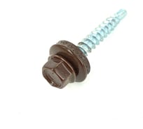 Саморез кровельный КВАДРА 4.8x35 RAL 8017 шоколад, кор. 100 шт., сверло PT.1 835801703100