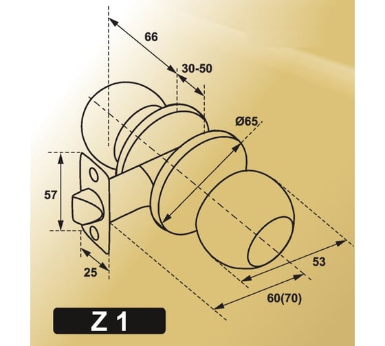 Ручка защелка DAMX Z1A AC медь 00000002006