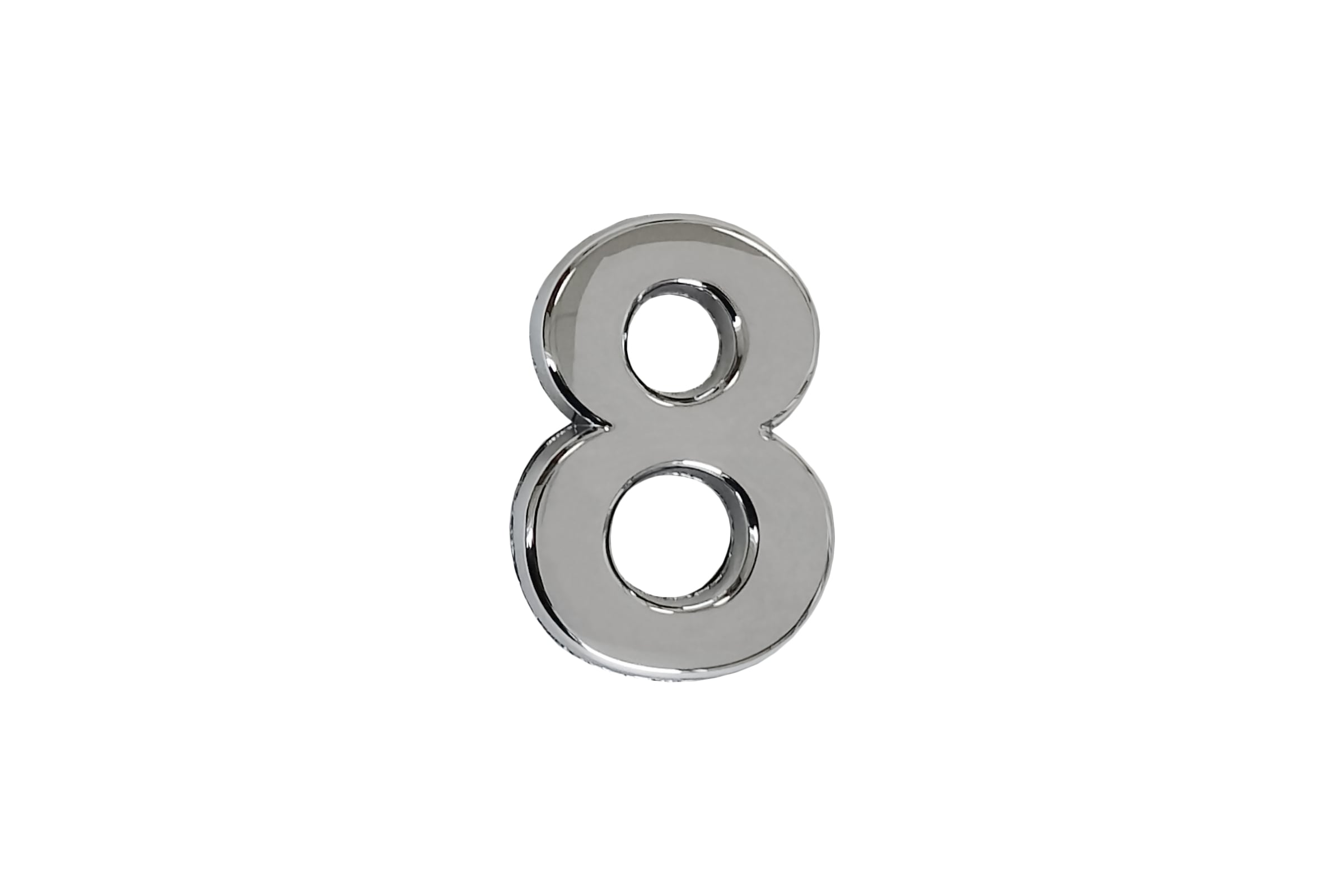 Цифра дверная "8" (100 мм) хром пластик самоклеющаяся,