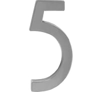 Номер дверной самоклеящийся Trodos цифра "5", модерн, хром 209029