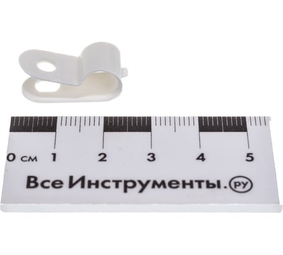 Кабельная скоба под винт REXANT 6 мм, белая, 50 шт. 07-4406