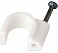 Круглый крепеж кабеля REXANT 14 мм, белый 50шт 07-4014