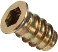 Футорка/втулка мебельная резьбовая с потайным фланцем КРЕП-КОМП 6x10x25 ЖЦ 100 шт. фмп61025ф