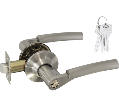 Ручка-защелка НОРА-М мат.никель АА-01 ключ/фикс. 5696