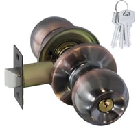 Ручка-защелка НОРА-М NEW стар.медь ЗШ-01 ключ/фикс. 15684