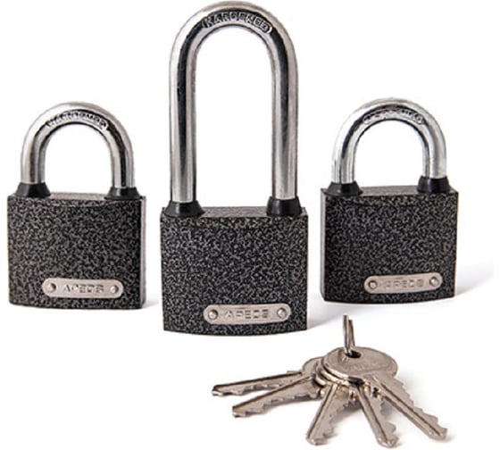 Навесные замки Apecs PD-01-50-Blister 2+1-L Locks+5Keys 28743