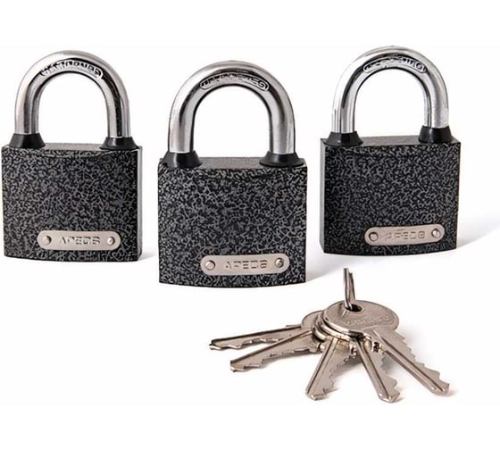 Навесные замки Apecs PD-01-50-Blister 3Locks+5Keys 28741 1