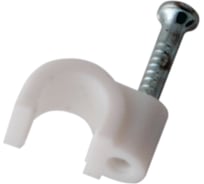 Круглый крепеж кабеля REXANT 4 мм, белый 50шт 07-4004