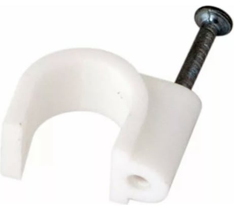Круглый крепеж кабеля REXANT 8 мм, белый 50шт 07-4008