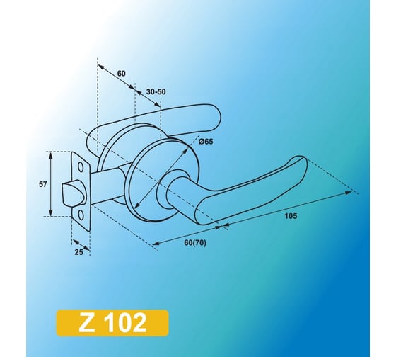 Ручкa защелкa МСМ Z102-R AC медь 00000000944
