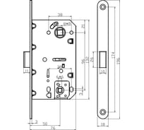 Защелка сантехническая Ренц магнитная, с пластиковой ответной планкой, никель супер матовый INLBM 5096 pl MSN