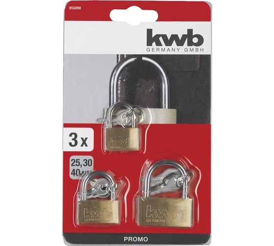 Набор навесных замков KWB 25, 30, 40 мм 955090