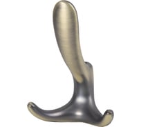 Крючок мебельный AKS трехрожковый, металлический, ROMA, матовая античная латунь, 104209