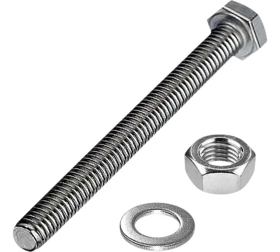 Болт 23 Болта 10x160 мм с гайкой и шайбой ОЦ DIN933 к.п.8.8 (10 шт.) 11484